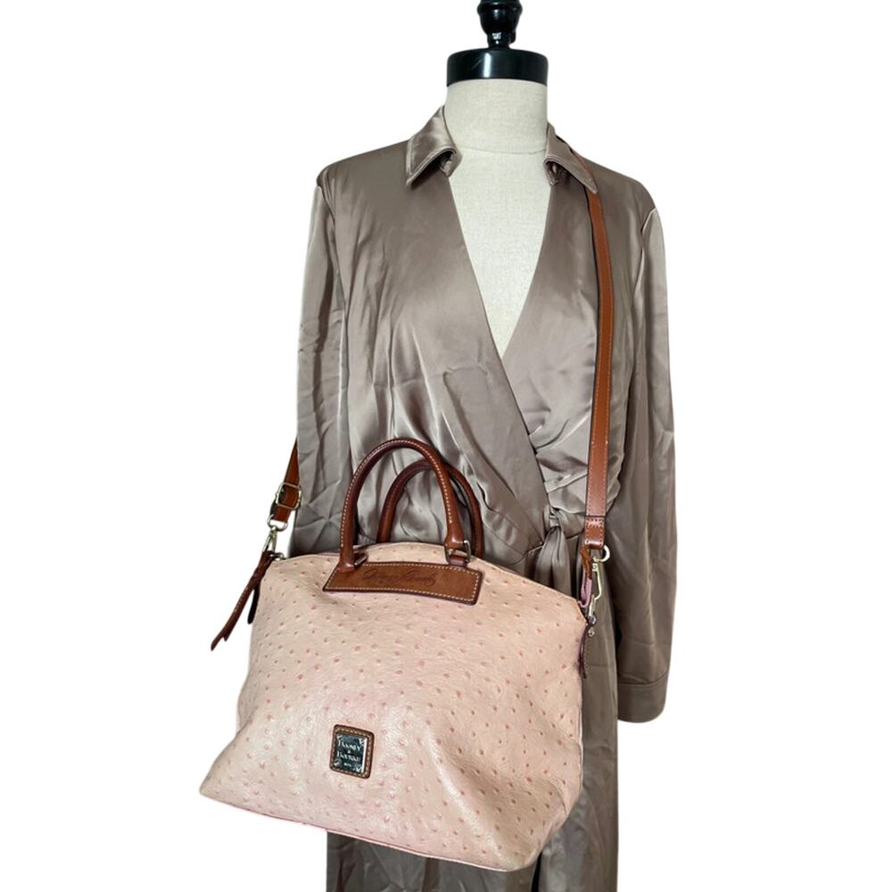 Dooney &Bourke Ostrich Pink Florentine  Leather Cross Body Shoulder w